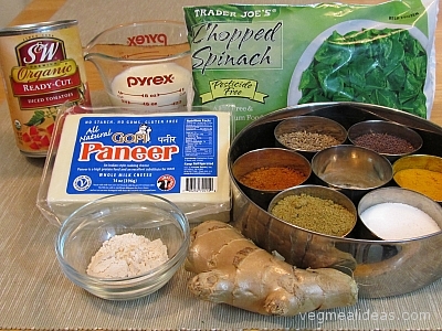 Palak Paneer Ingredients