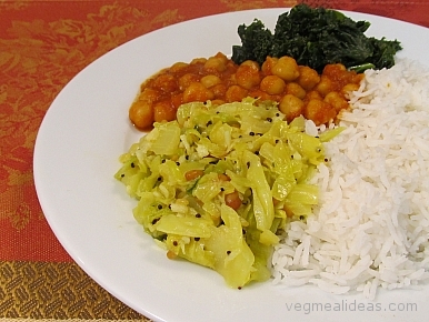 Cabbage Poriyal Meal