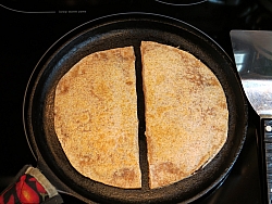 Frying quesadilla