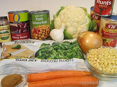 Vegetable Chili Ingredients